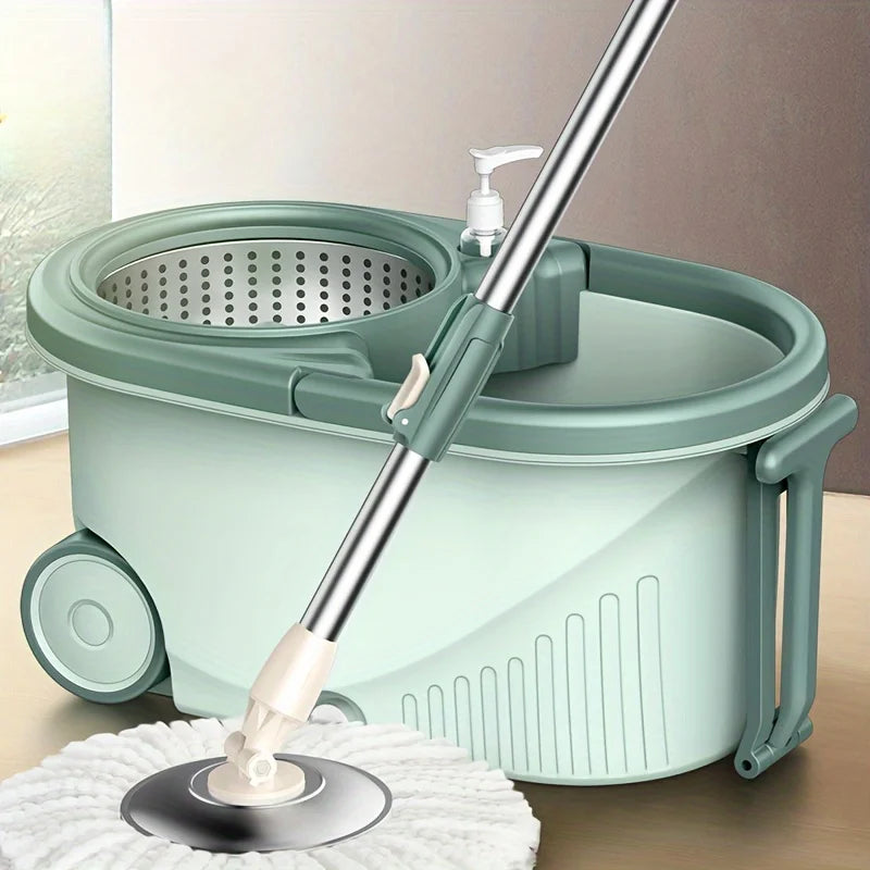 Dual-Drive Spin Mop Set with Bucket, Wet & Dry Floor Cleaning