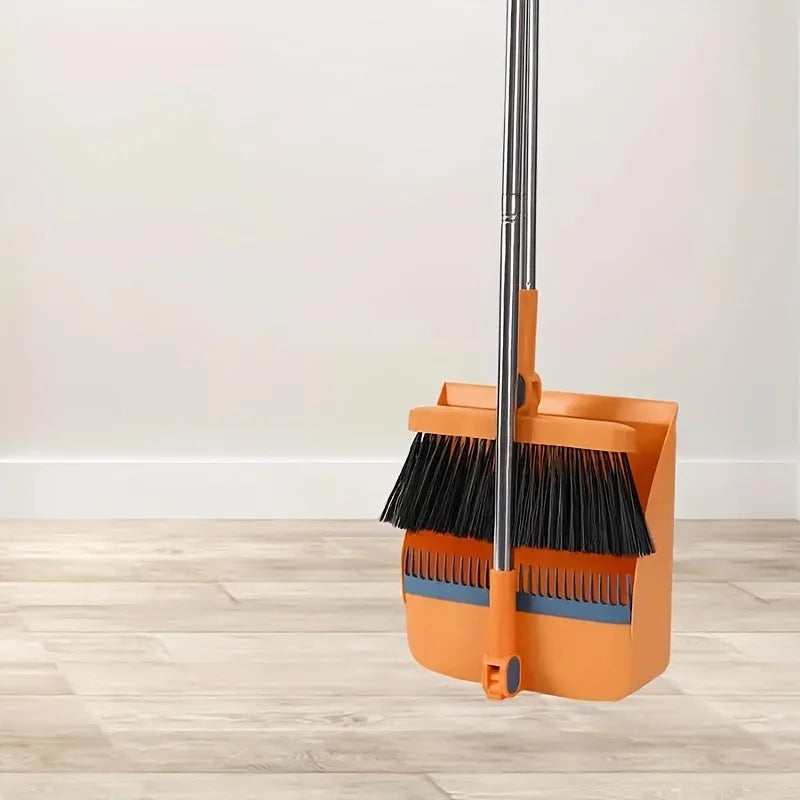 Sweeping Kit with Long Handle Broom & Dustpan
