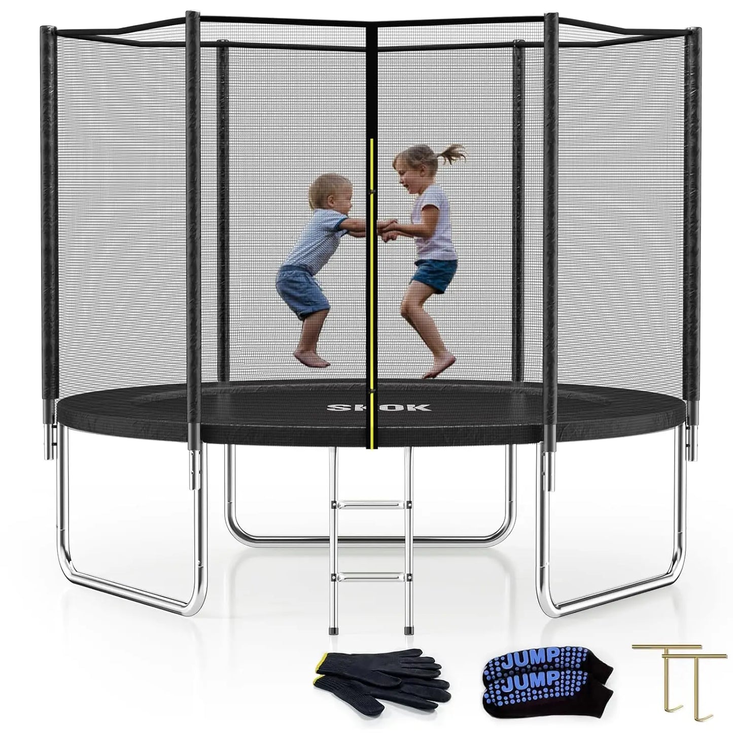 Outdoor Trampoline with Safety Enclosure Net