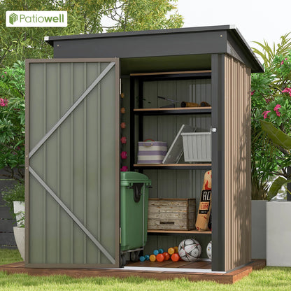Outdoor Storage Tool Shed with Lockable Door