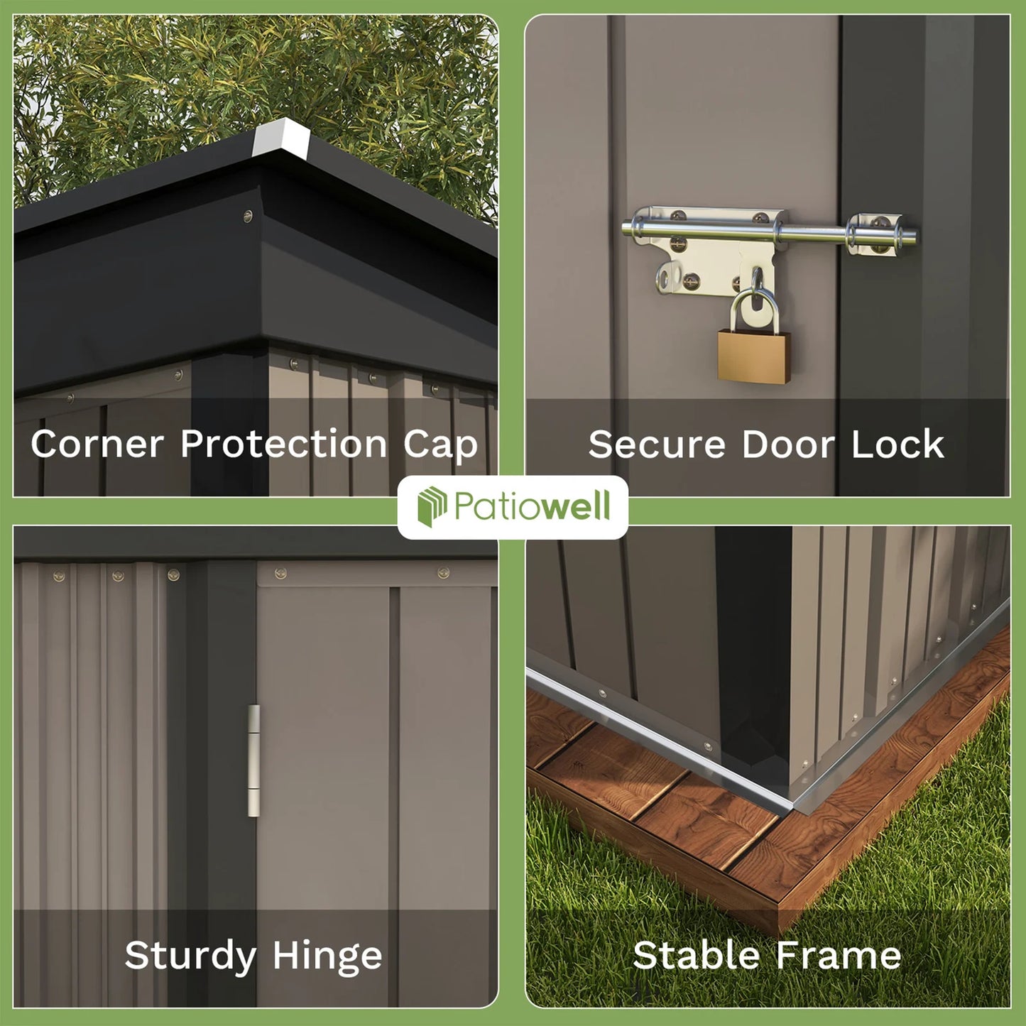Outdoor Storage Tool Shed with Lockable Door