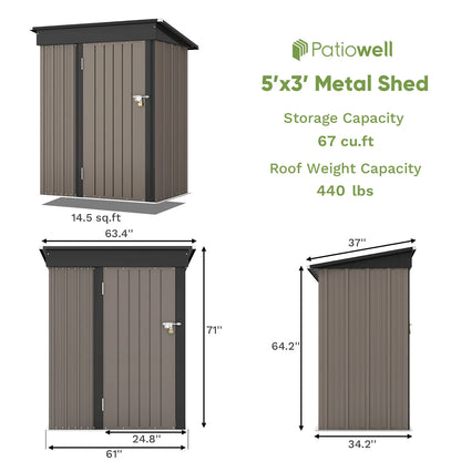 Outdoor Storage Tool Shed with Lockable Door