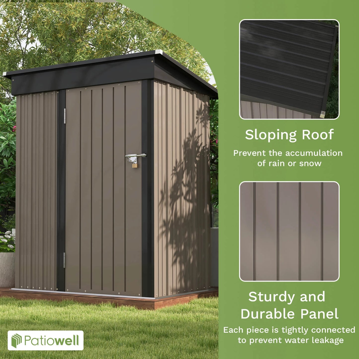Outdoor Storage Tool Shed with Lockable Door