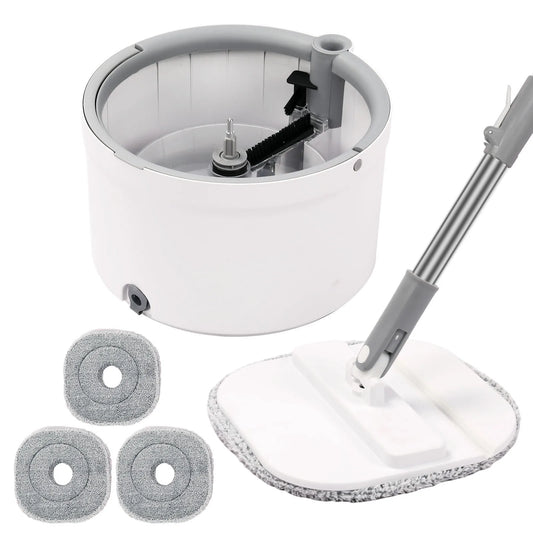 Round Flat Mop with Self-Wringing Spin Mop and Bucket Cleaning