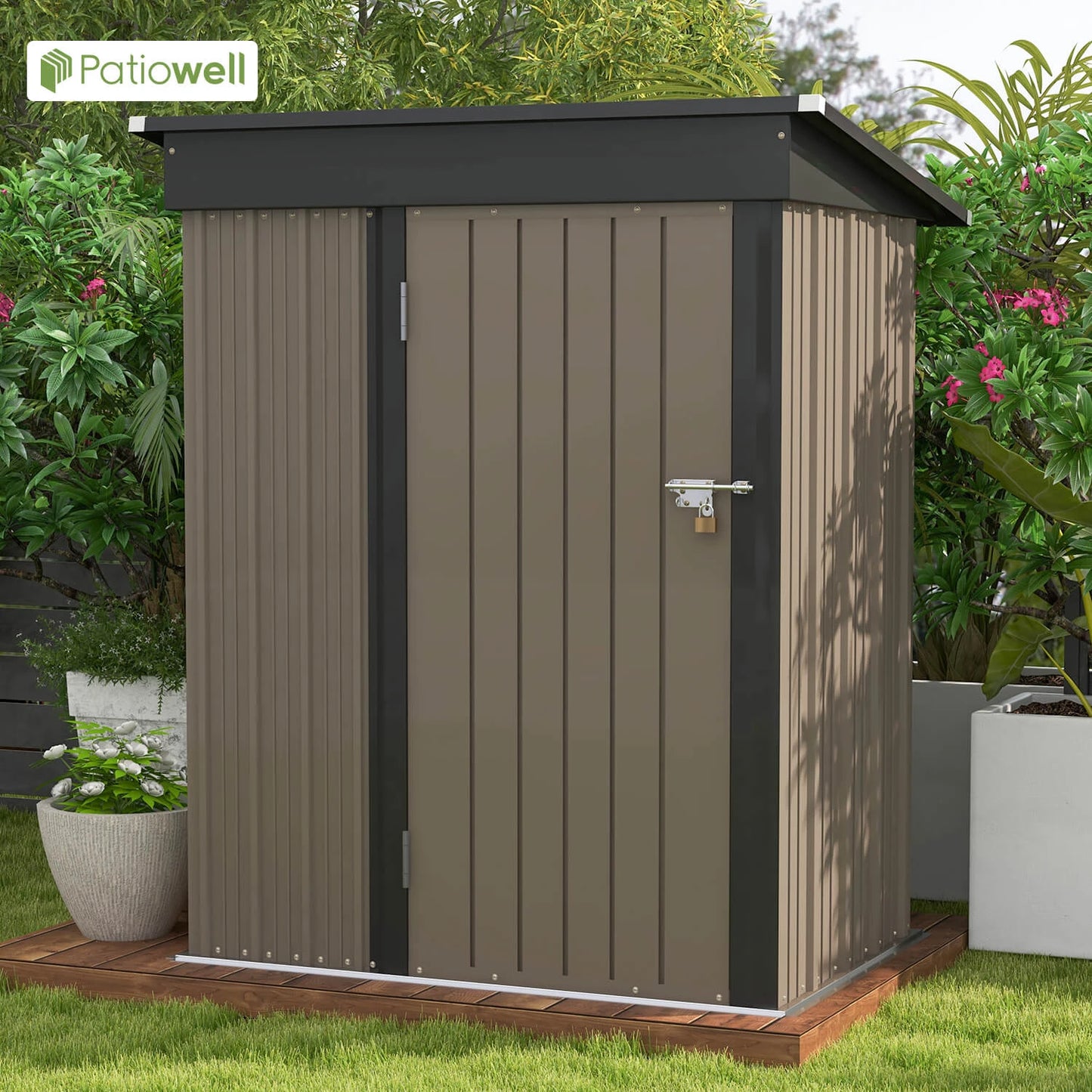 Outdoor Storage Tool Shed with Lockable Door