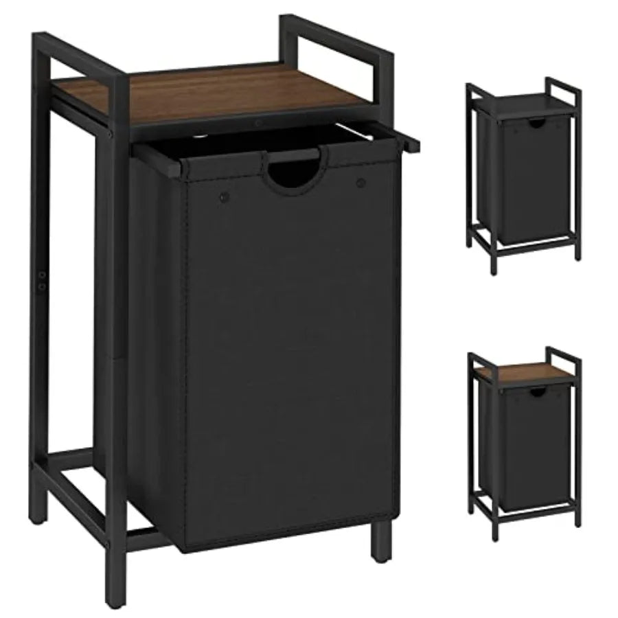 Laundry Hamper with Removable Laundry Bag and Top Shelf