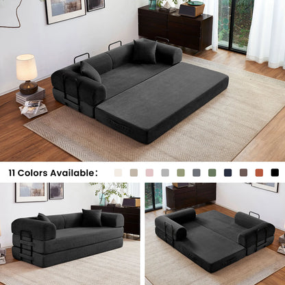 Sleeper Sofa Bed, 79'' L-Shaped Armrests Foldable