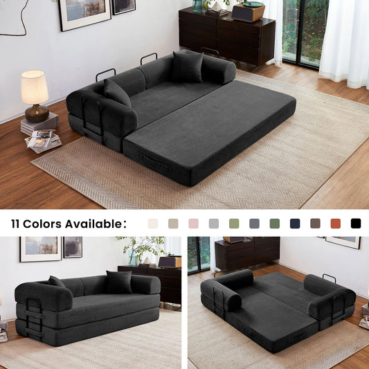 Sleeper Sofa Bed, 79'' L-Shaped Armrests Foldable