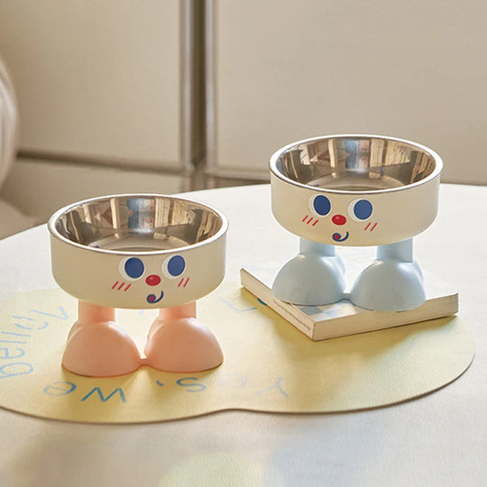 elevated stainless steel pet bowl