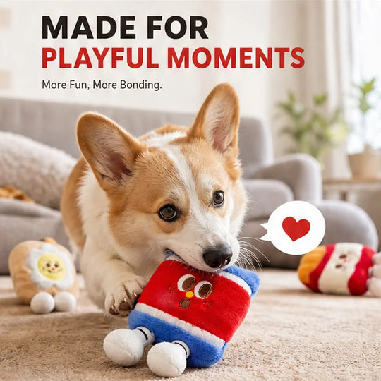 Squeaky Plush Dog Toys Cute Food Shape Puppy Chew