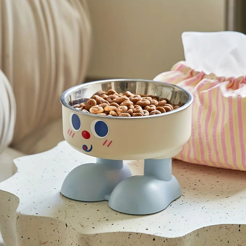 elevated stainless steel pet bowl