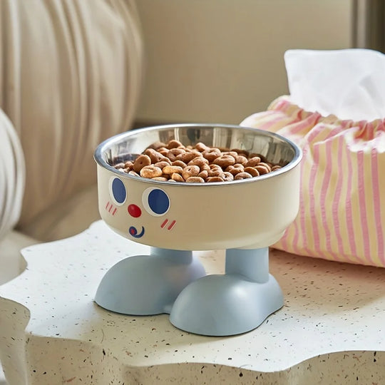 elevated stainless steel pet bowl