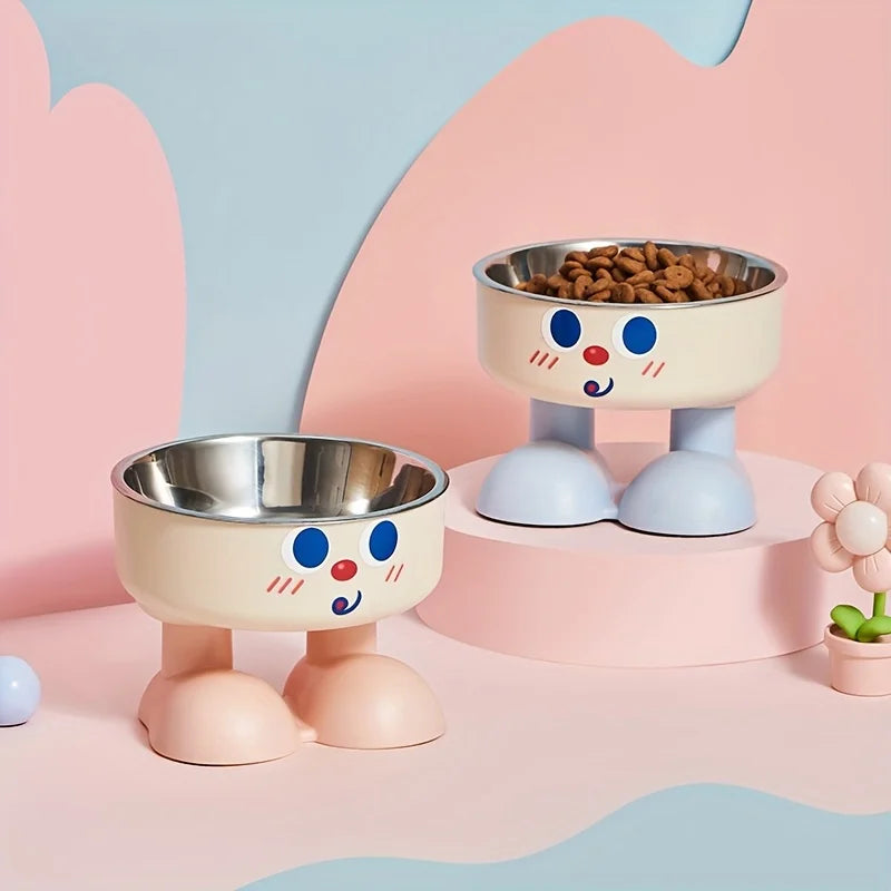 elevated stainless steel pet bowl