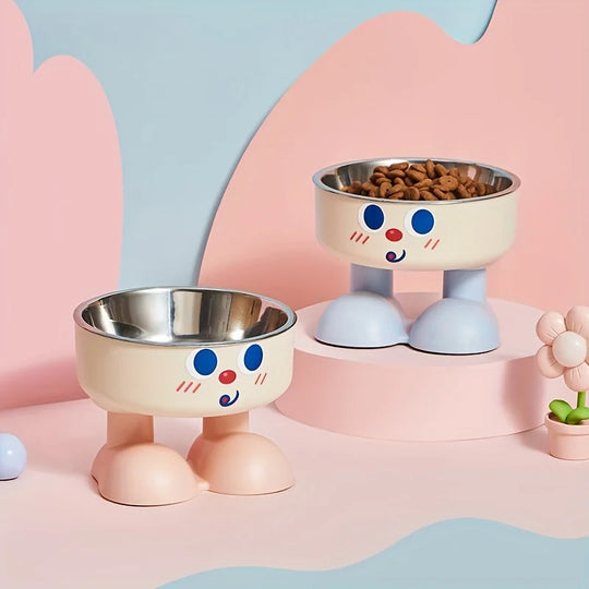 elevated stainless steel pet bowl