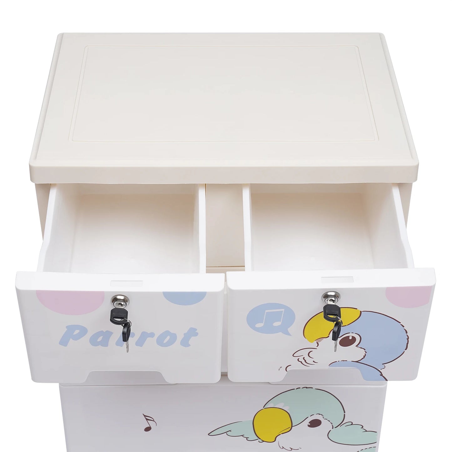 Dresser Storage, Rolling Parrot Plastic with locks