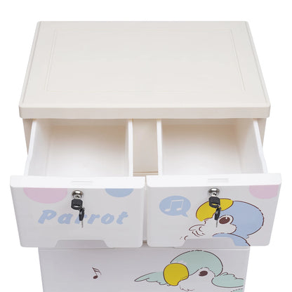Dresser Storage, Rolling Parrot Plastic with locks