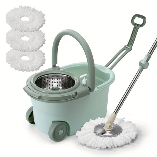 Dual-Drive Spin Mop Set with Bucket, Wet & Dry Floor Cleaning
