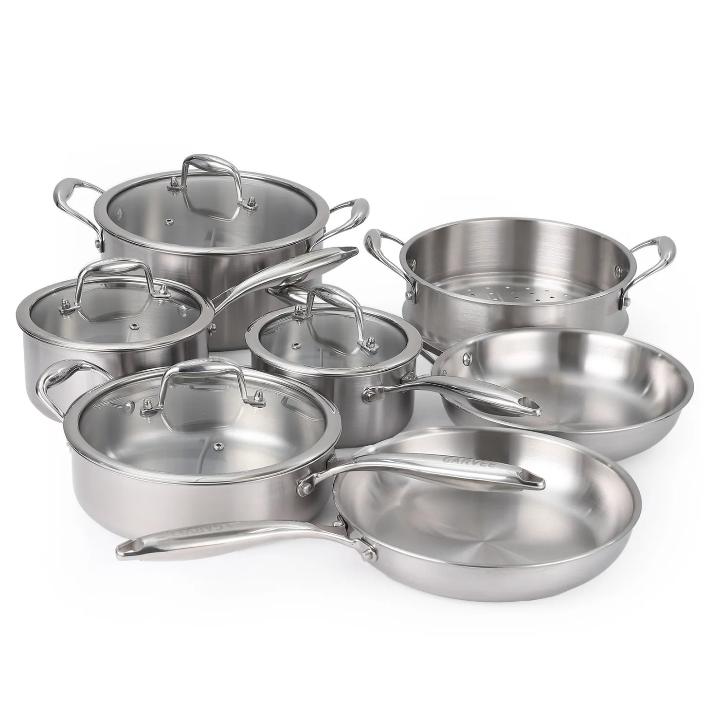Stainless Steel Cookware Set with Lids