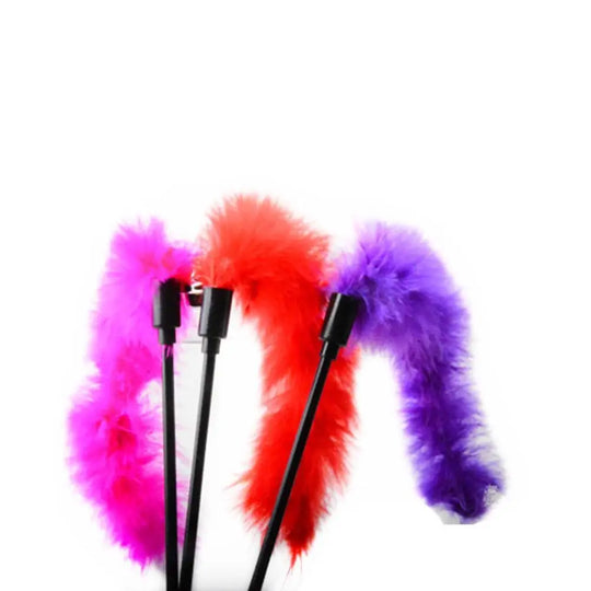 interactive cat toy wand with feather