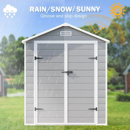 Outdoor Storage Shed with Double Lockable Doors