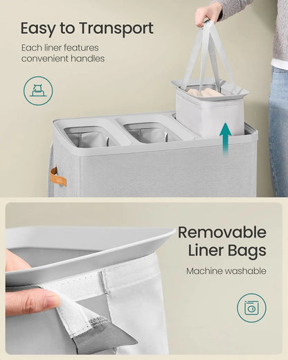 Laundry Sorter with 3-Compartment