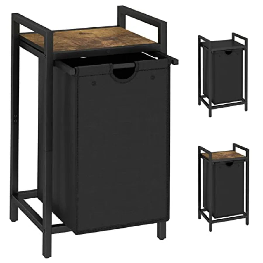 Laundry Hamper with Removable Laundry Bag and Top Shelf