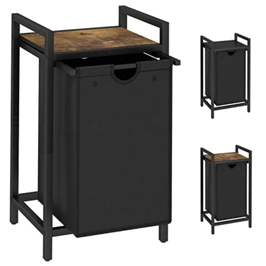 Laundry Hamper with Removable Laundry Bag and Top Shelf