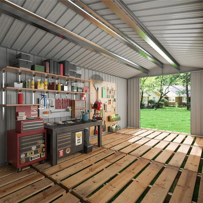 12x18 Outdoor Storage Shed with Lockable Door