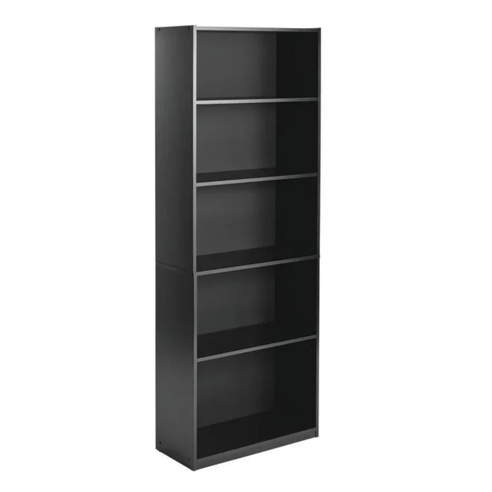 Five-shelf bookcase with adjustable shelves