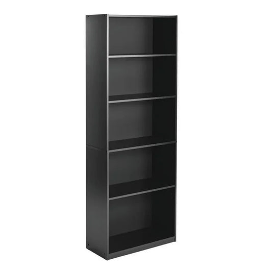 Five-shelf bookcase with adjustable shelves