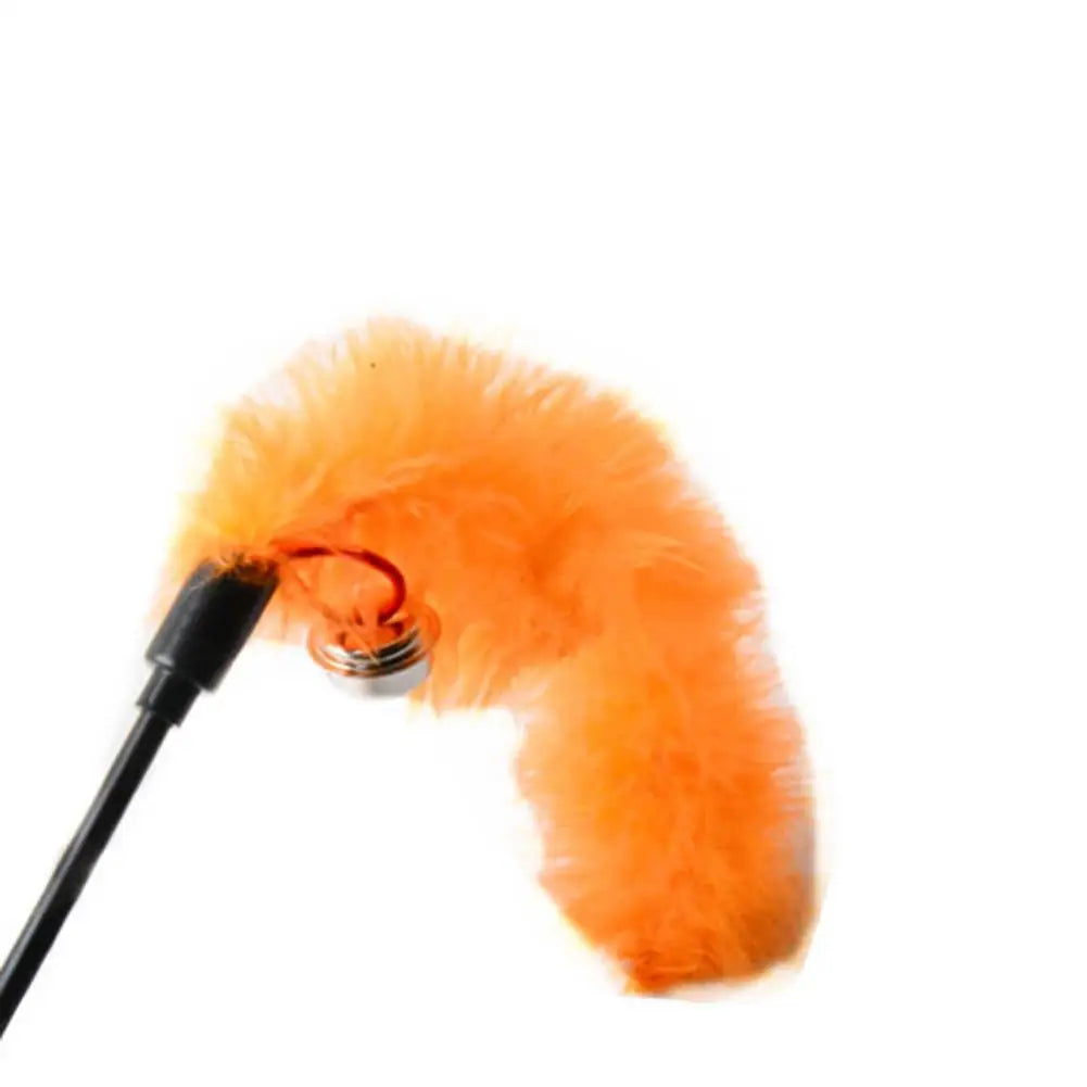 interactive cat toy wand with feather