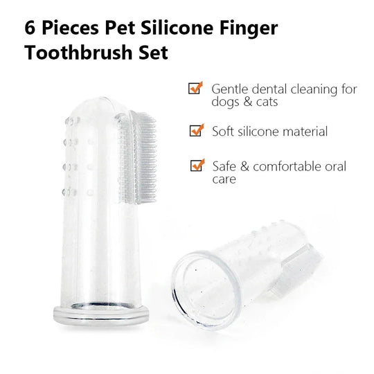 silicone finger toothbrush set for pets
