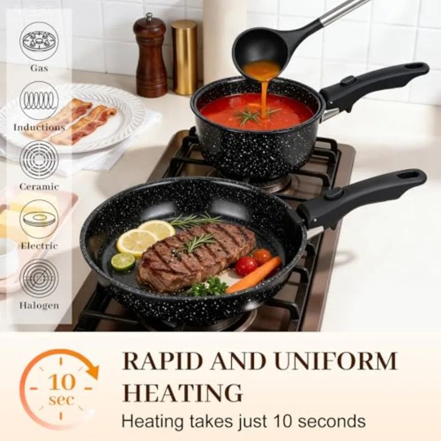 Non Stick Cookware Set with Utensils