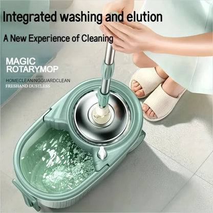 Dual-Drive Spin Mop Set with Bucket, Wet & Dry Floor Cleaning