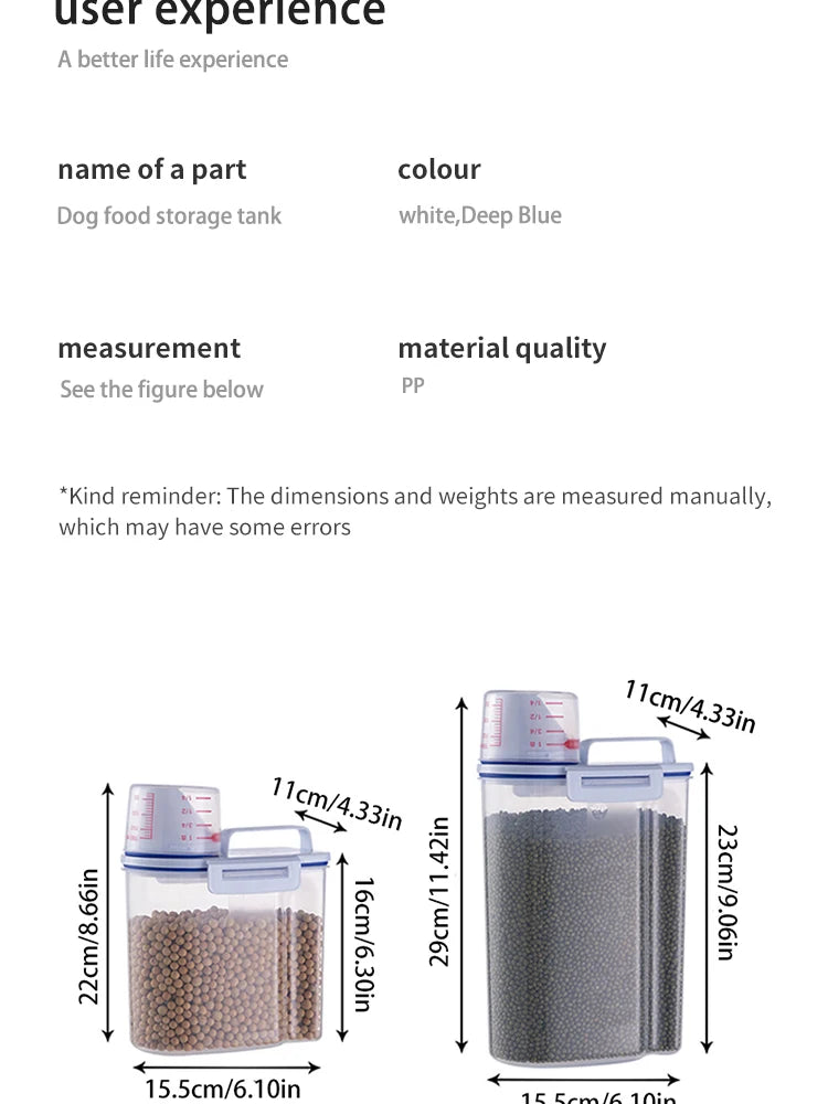 airtight pet food storage container