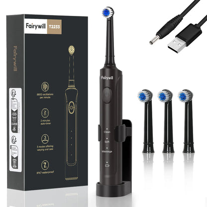 Electric Toothbrush, 4 Replacement Heads