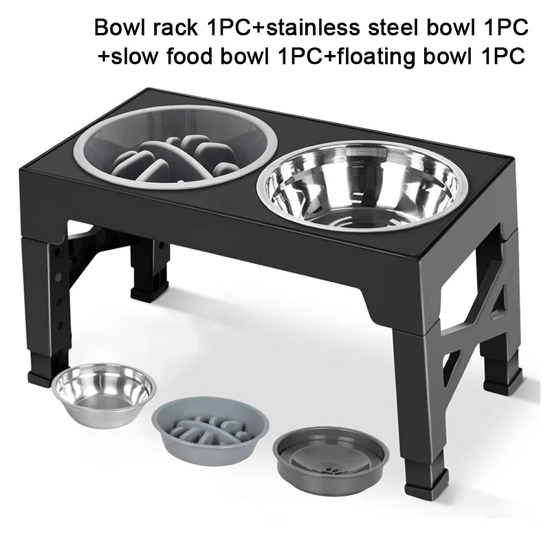 adjustable elevated dog feeder