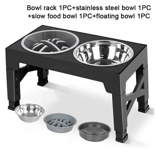 adjustable elevated dog feeder
