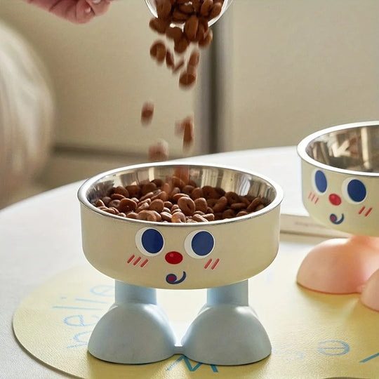 elevated stainless steel pet bowl