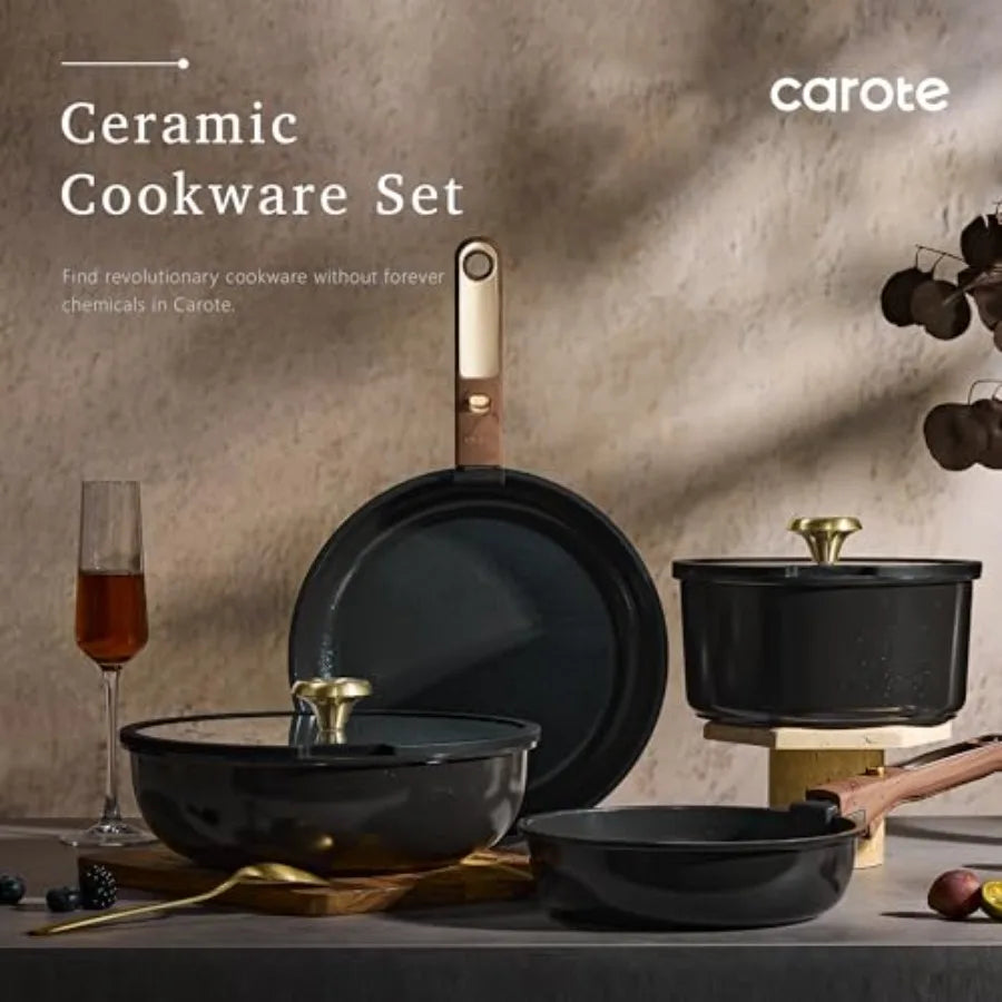 Ceramic Cookware Set with Nonstick Cooking