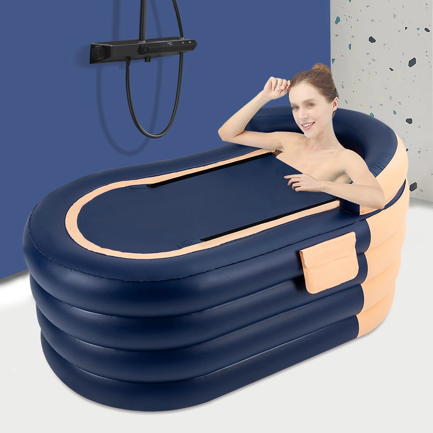 Inflatable Adult Bathtub with Wireless Electric Air Pump