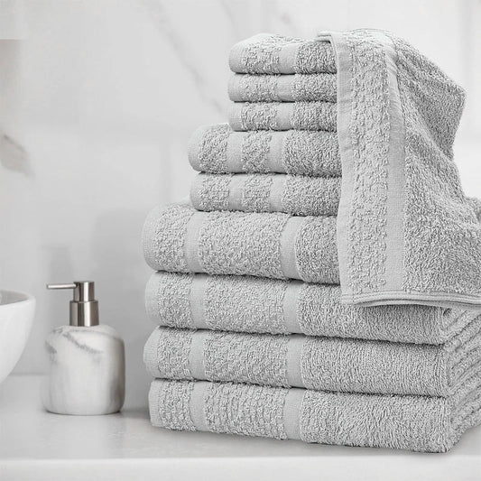 Cotton Bath Towel Set, 10 Piece