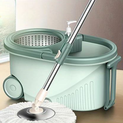 Dual-Drive Spin Mop Set with Bucket, Wet & Dry Floor Cleaning