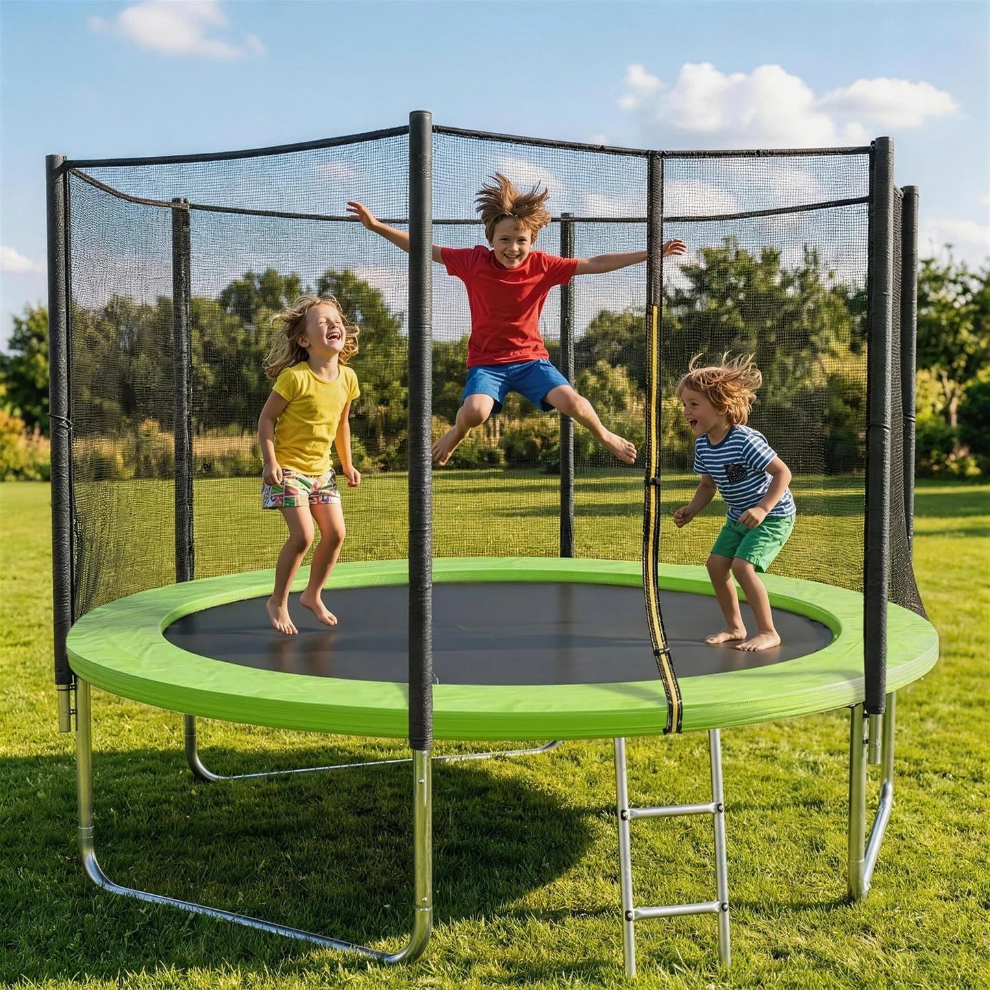Outdoor Trampoline with Safety Enclosure Net