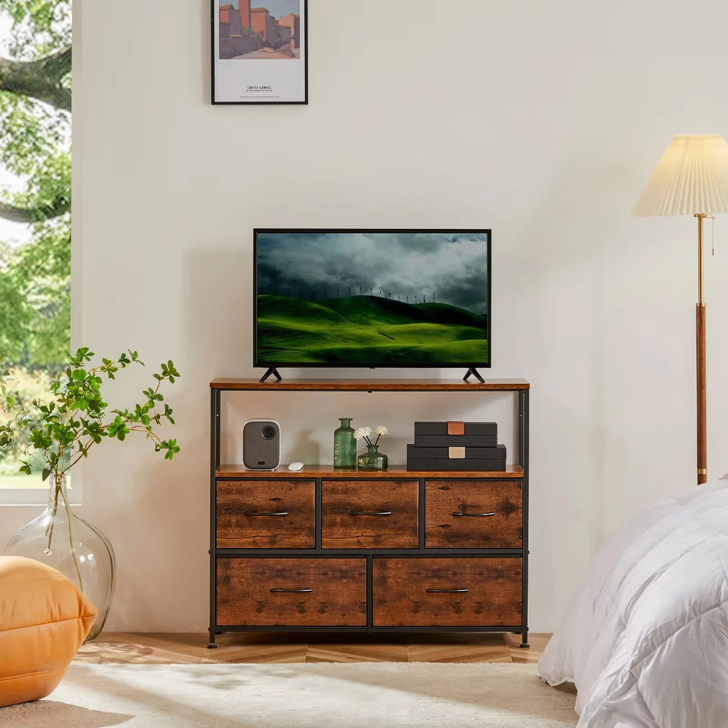 TV Stand Dresser for Bedroom with Storage