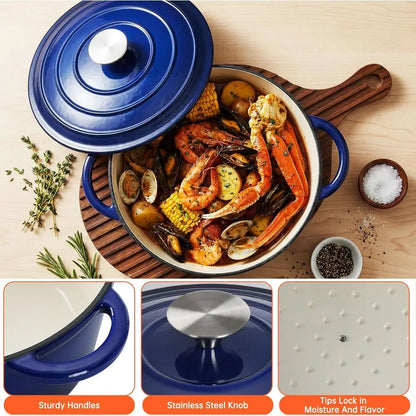 Enameled Cast Iron Cookware Set with Nonstick Cooking
