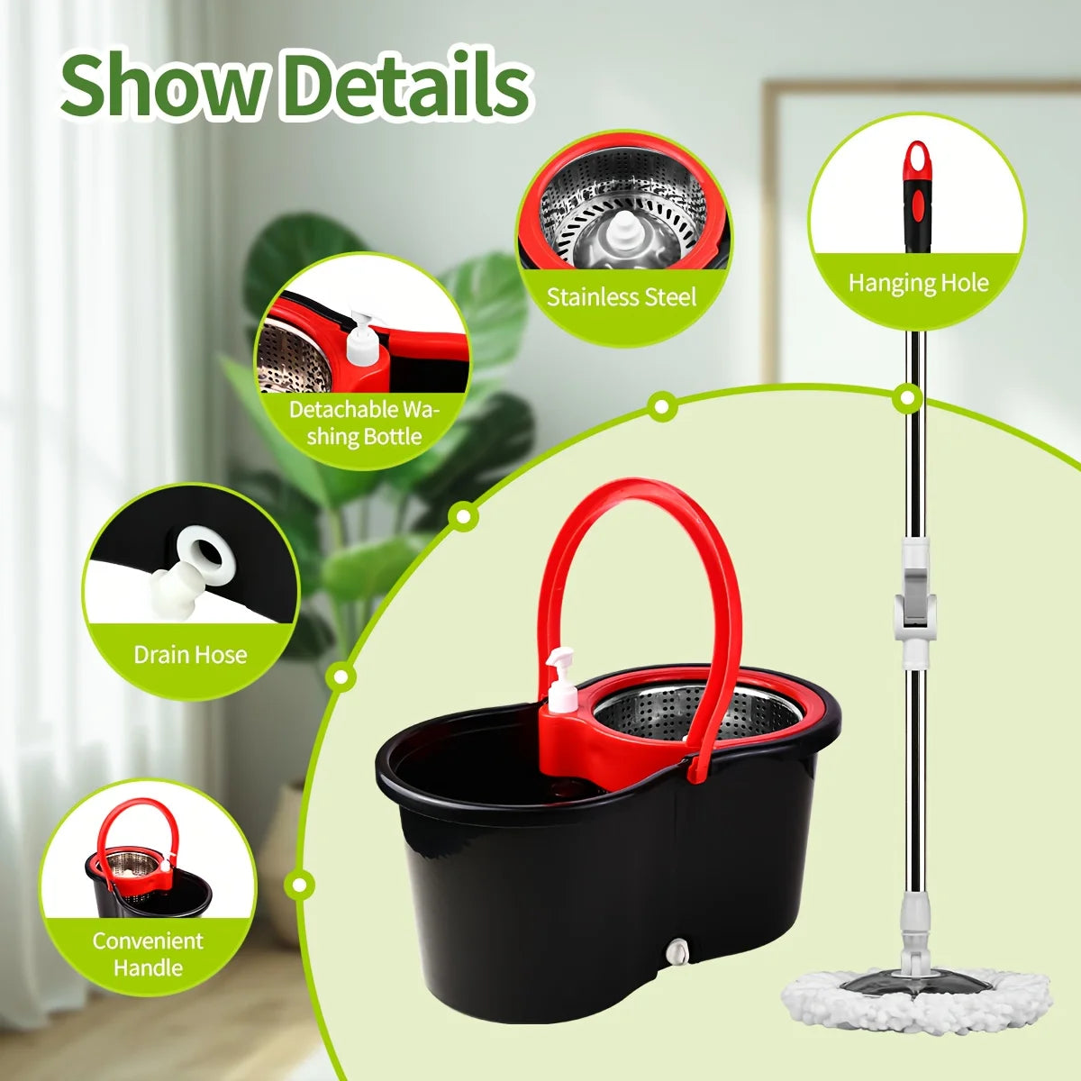Spin Mop Bucket Set with Wringer