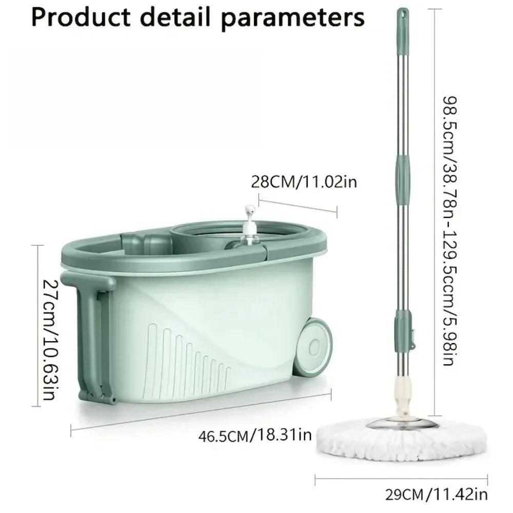 Dual-Drive Spin Mop Set with Bucket, Wet & Dry Floor Cleaning