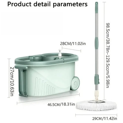 Dual-Drive Spin Mop Set with Bucket, Wet & Dry Floor Cleaning