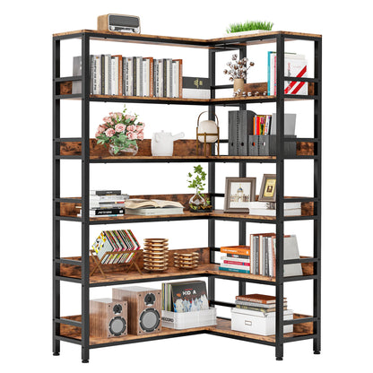 Corner Bookcases with Metal Frame for Living Room